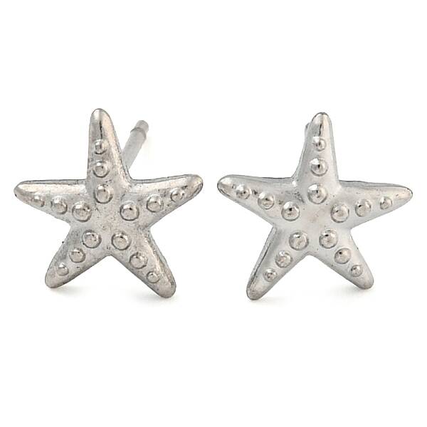 Non-Tarnish Starfish 304 Stainless Steel Ear Studs for Women