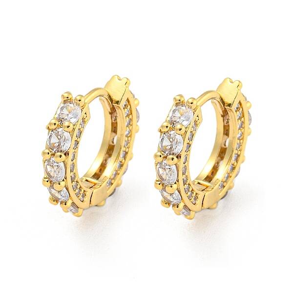 Rack Plating Brass Micro Pave Cubic Zirconia Hoop Earring