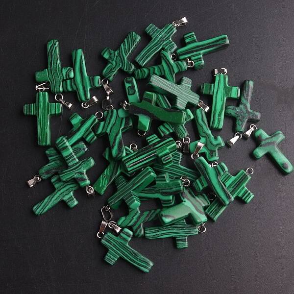 Synthetic Malachite Pendants