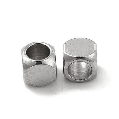 Non-Tarnish 201 Stainless Steel Cube Beads