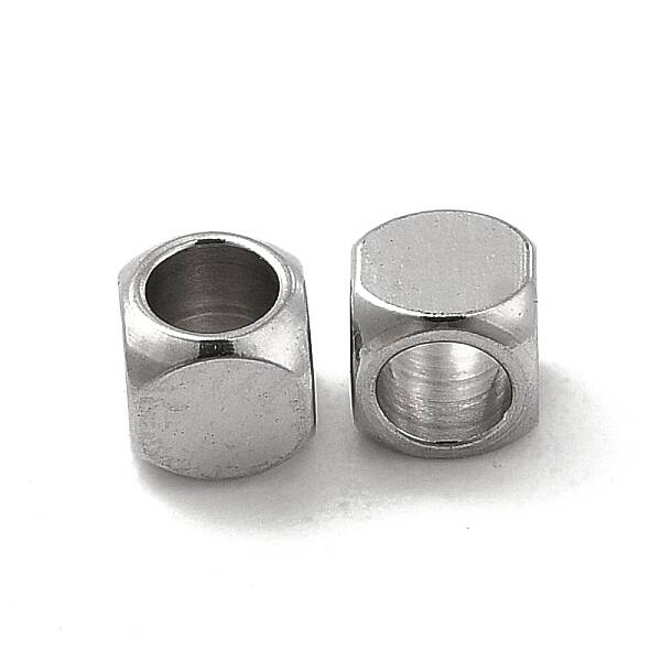 Non-Tarnish 201 Stainless Steel Cube Beads