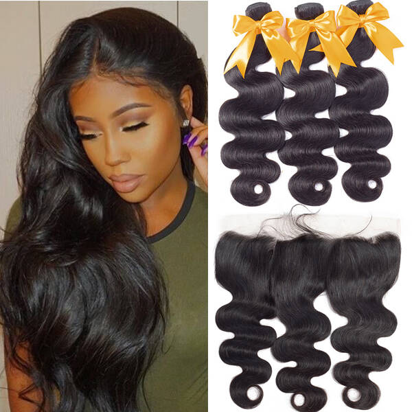 Body Wave Bundles With Frontal Human Hair Extensions / BGMGirl