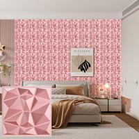 3D Diamond Texture Design Wall Panel, 12/20/30pcs Modern Self Adhesive Wall Sticker, Decorative Wall Decal for Home Inte...