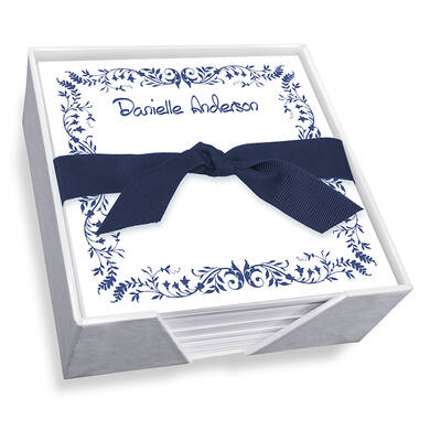 Floral Vine Memo Square - White with holder