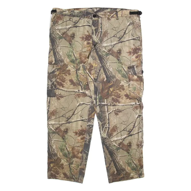 AP Realtree Cargo Mens Trousers Beige Relaxed Tapered W42 L31