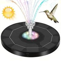 Solar Powered Bird Bath Fountain Pump Light, LED Color Changing Solar Fountain Pump Light, Floating Design Fountain Light for...