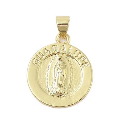 Flat Round Real 18K Gold Plated Rack Plating Brass Pendants