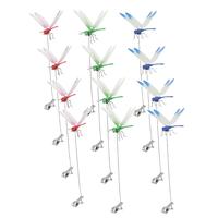 12pcs Indoor & Outdoor Fake Dragonfly Rod Clip, Dragonfly Clip Bug Repellent 3D Artificial Dragonfly Hat Clips Simulated Pati...