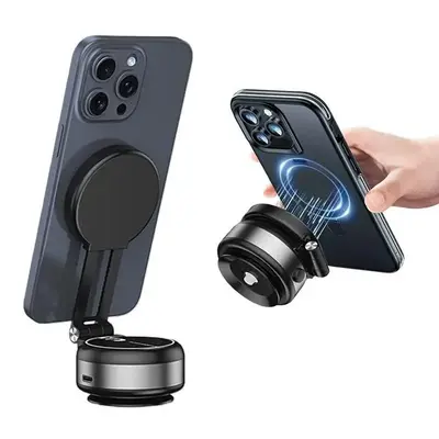 Magnetic Car Phone Holder, Strong Vacuum Suction Cup Car Phone Holder, Folding Adjustable Smartphone Holder, Durable and Stab...