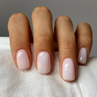 Milky White Press On Nails | CurvLife Nail | 24pcs Short Round Fake Nails | Glossy Natural Finish | Easy Apply, Comfortable &...