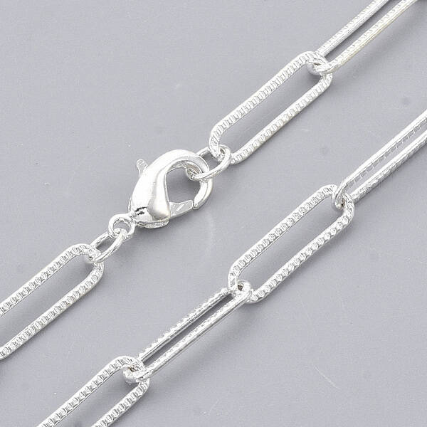 Brass Textured Paperclip Chain Necklace Making
