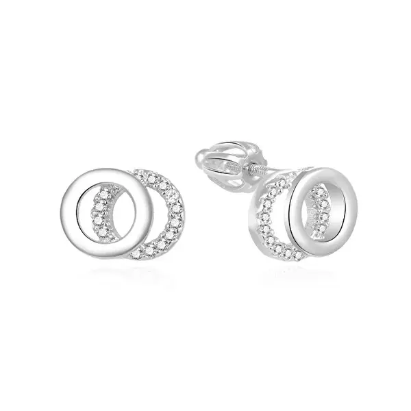 Beneto Timeless Silver Earrings with Zirconia AGUP1550S