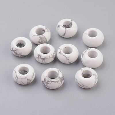 Natural Howlite European Beads