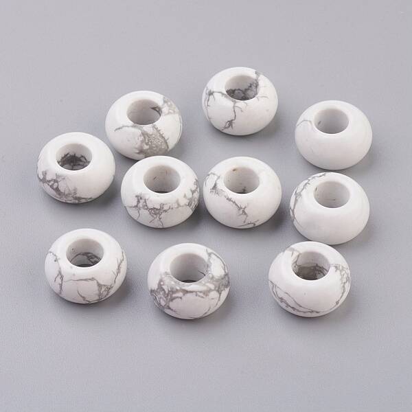 Natural Howlite European Beads