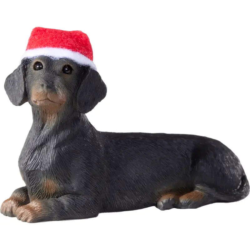 Sandicast Sitting Black Dachshund Christmas Tree Ornament