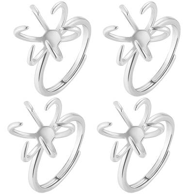 4Pcs Brass Adjustable Ring Findings