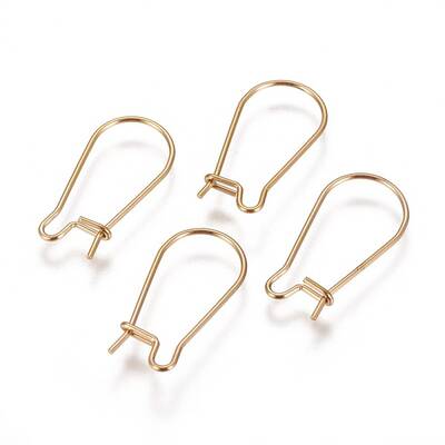 Ion Plating(IP) 304 Stainless Steel Hoop Earrings Findings Kidney Ear Wires
