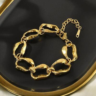 304 Stainless Steel Nuggets Link Chain Bracelets for Women