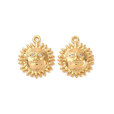 Brass Micro Pave Cubic Zirconia Pendants