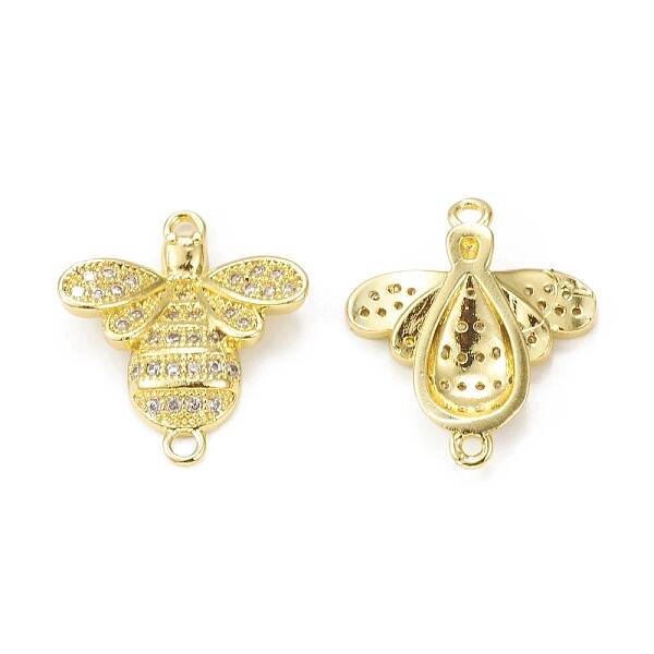 Brass Micro Pave Cubic Zirconia Connector Charms