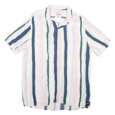 HOLLISTER Mens Shirt White Striped L