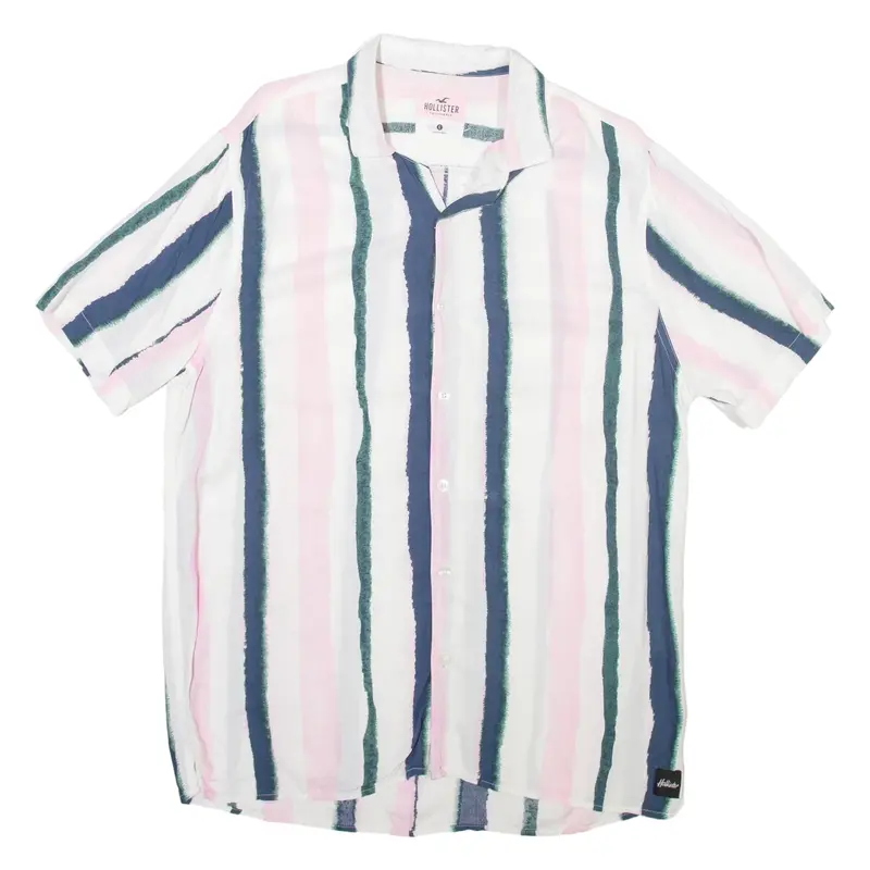HOLLISTER Mens Shirt White Striped L