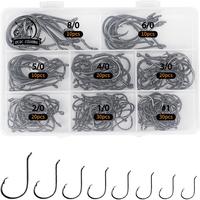 UCEC Fishing Circle Hooks Fishing Hooks 2X Strong Offset Circle Hooks Saltwater Black High Carbon Steel Octopus Catfish Fishi...