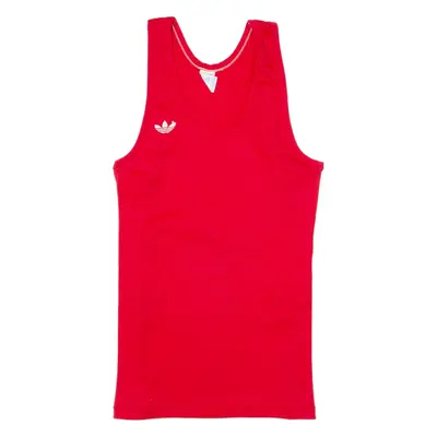 ADIDAS Womens Vest Red Sleeveless 90s S
