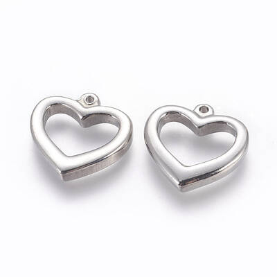 Tarnish Resistant 201 Stainless Steel Open Heart Pendants