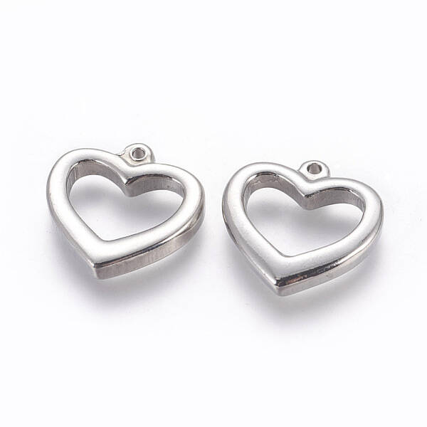Tarnish Resistant 201 Stainless Steel Open Heart Pendants