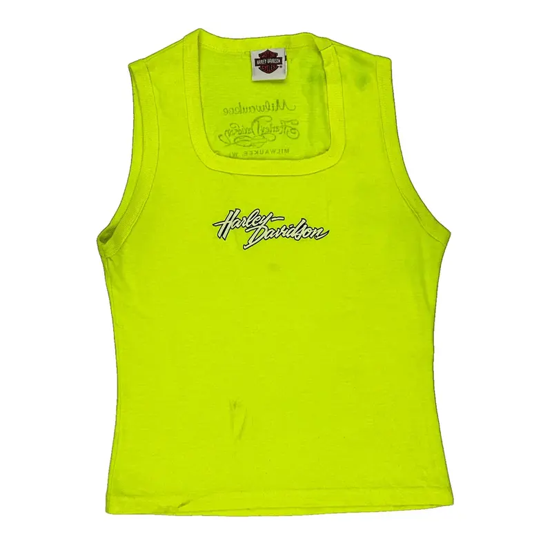 Made In Usa Age 11-12 Harley Davidson Vest - Medium Yellow Polyester Blend | Size: medium