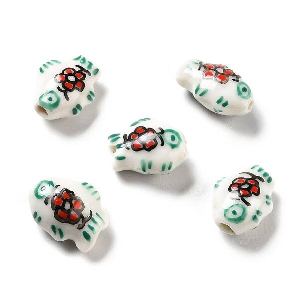 Handmade Printed Porcelain Beads