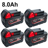 MIDELI M18 2&4Pack 8000mAh 18V Replacement Battery for milwaukee Replacing batteries with electric tools M-18 Battery Pack Co...