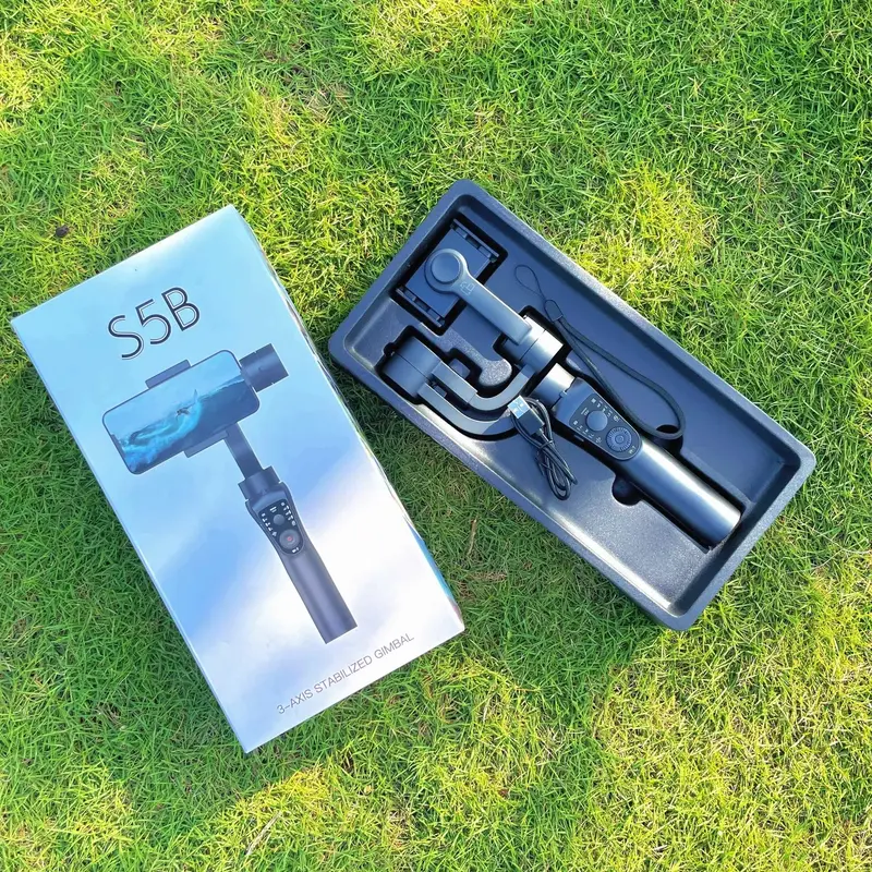 Summer S5B Mobile Phone Gimbal Stabilizer for Selfie, Smartphone Selfie Stick Gimbal for Video Recording, Portable 3-Axis Pho...