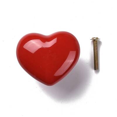 Heart-shaped Porcelain Cabinet Door Knobs