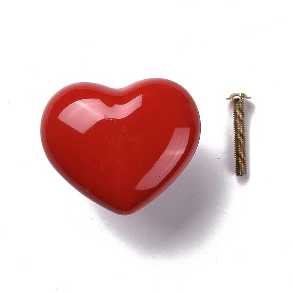 Heart-shaped Porcelain Cabinet Door Knobs
