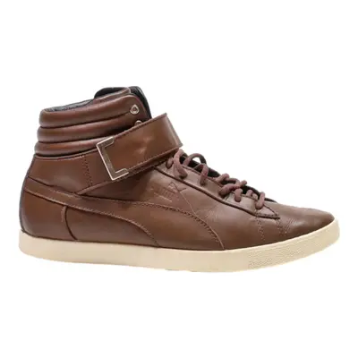PUMA High Top Trainers Brown Leather Mens UK 6.5