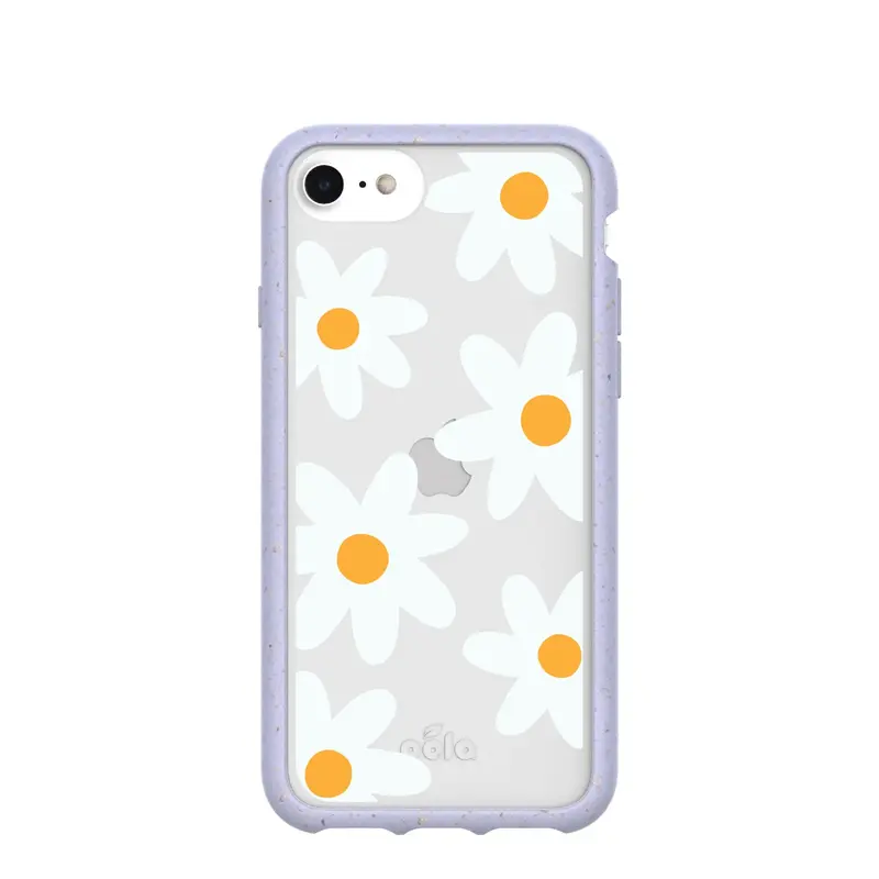 Clear Daisy iPhone 6/6s/7/8/SE Case With Lavender Ridge