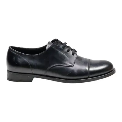 PRADA Derby Shoes Black Leather Mens UK 6.5