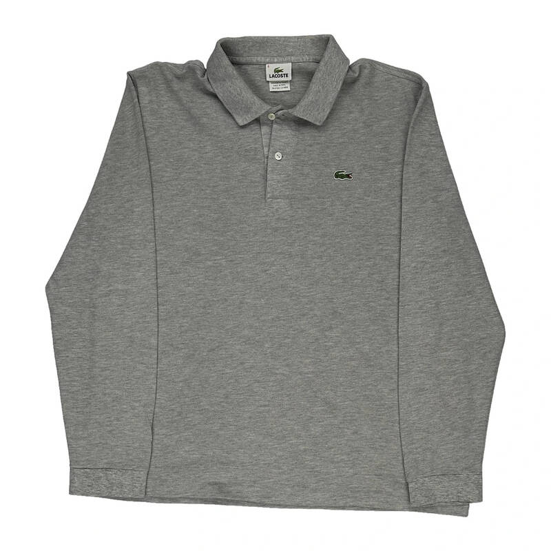 Lacoste Long Sleeve Polo Shirt - XL Grey Cotton