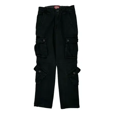 Matchstick Cargo Trousers - 28W 29L Black Cotton