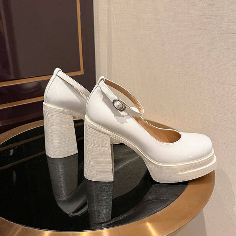 CHIKO Dori Square Toe Block Heels Pumps Shoes