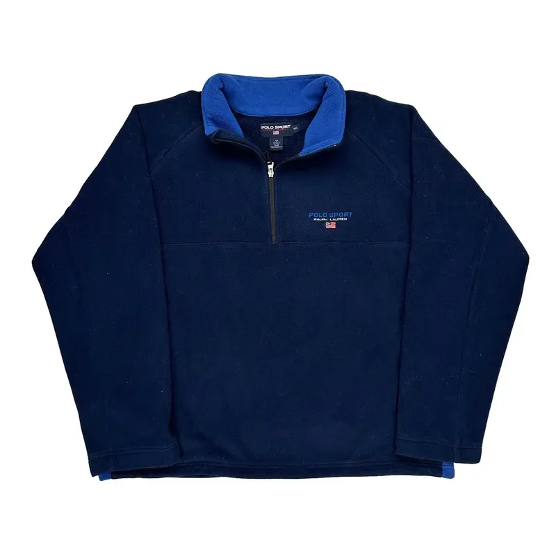 Polo Sport Fleece - 2XL Blue Polyester | Size: xx-large
