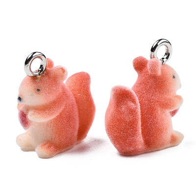 Flocky Resin Pendants