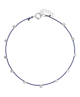 Hilo Bracelet | Metal Color: Silver | Color: Dark Blue | Length: Adjustable 7 - 8 inches
