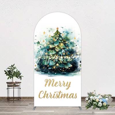 Aperturee Green Light Xmas Tree Merry Christmas Arch Backdrop, 1.6X4FT(0.5X1.2M), 38.18 USD, arch backdrop kit, YMGD9M91-A