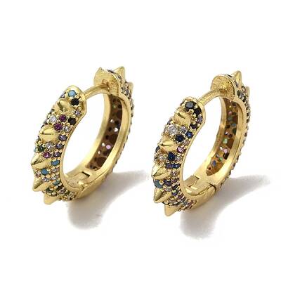 Rack Plating Brass Micro Pave Cubic Zirconia Hoop Earrings