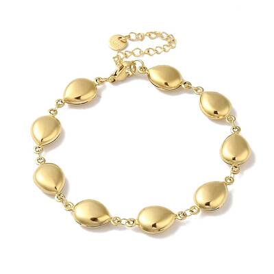 304 Stainless Steel Teardrop Link Chain Bracelets for Women