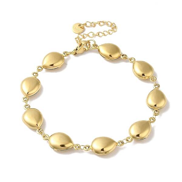 304 Stainless Steel Teardrop Link Chain Bracelets for Women