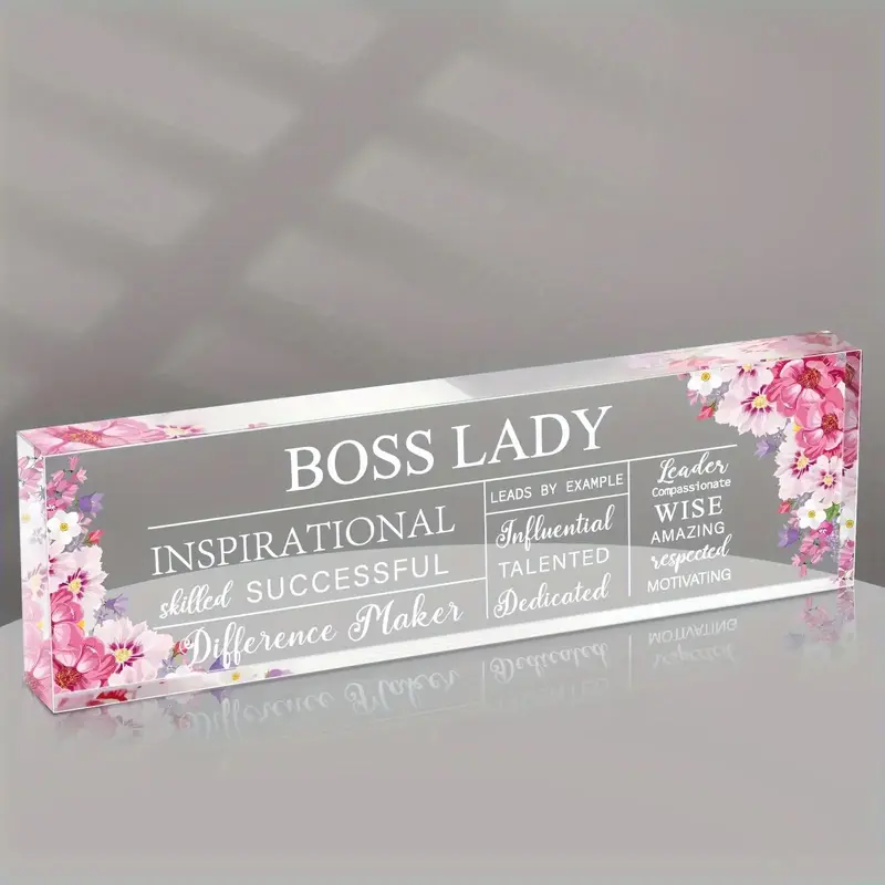 Creative DIY Spring Flower & Letter Pattern Acrylic Desk Decoration, 1 Count Inspirational Quotes Office Ornament, Birthday ...